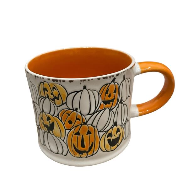 Eli + Ana PUMPKIN PATCH Ceramic Mug Orange & White "CHIPPER HALLOWEEN" New - Picture 6 of 12